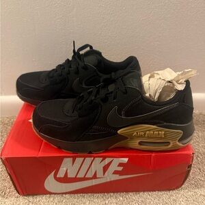 Nike Black Sneakers with Gold Air Max 90 Accent